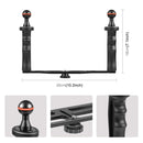 PULUZ Dual Handles Aluminium Alloy Tray Stabilizer for Underwater Camera Housings(Black)