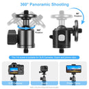 PULUZ 1/4 inch Outer Screw Metal Tripod Ball Head Adapter with Knob Lock(Black)