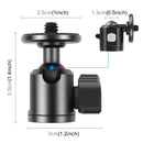 PULUZ 3/8 inch Inner Screw Metal Tripod Ball Head Adapter with Knob Lock(Black)