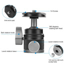 PULUZ 360 Panorama Aluminum Alloy Tripod Ball Head Adapter with Knob Lock(Black)