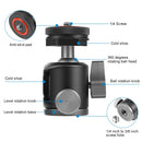 PULUZ Dual Cold Shoes Aluminum Alloy Tripod Ball Head Adapter (Black)