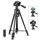 PULUZ Aluminum Selfie Live Tripod Mount with Three-dimensional Head & Phone Clamp(Black)