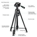 PULUZ Aluminum Selfie Live Tripod Mount with Three-dimensional Head & Phone Clamp(Black)