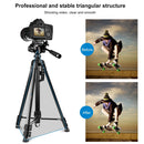 PULUZ Aluminum Selfie Live Tripod Mount with Three-dimensional Head & Phone Clamp(Black)