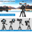 PULUZ Aluminum Selfie Live Tripod Mount with Three-dimensional Head & Phone Clamp(Black)