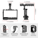 PULUZ Video Camera Cage Filmmaking Rig with Handle for Sony Alpha 7C / ILCE-7C / A7C(Black)