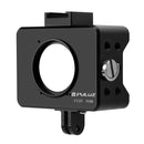 PULUZ Housing Shell CNC Aluminum Alloy Protective Cage with 37mm UV Lens & Base Mount & Screw for Sony RX0(Black)