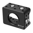 PULUZ Housing Shell CNC Aluminum Alloy Protective Cage with 37mm UV Lens & Base Mount & Screw for Sony RX0(Black)