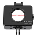 PULUZ Housing Shell CNC Aluminum Alloy Protective Cage with 37mm UV Lens & Base Mount & Screw for Sony RX0(Black)