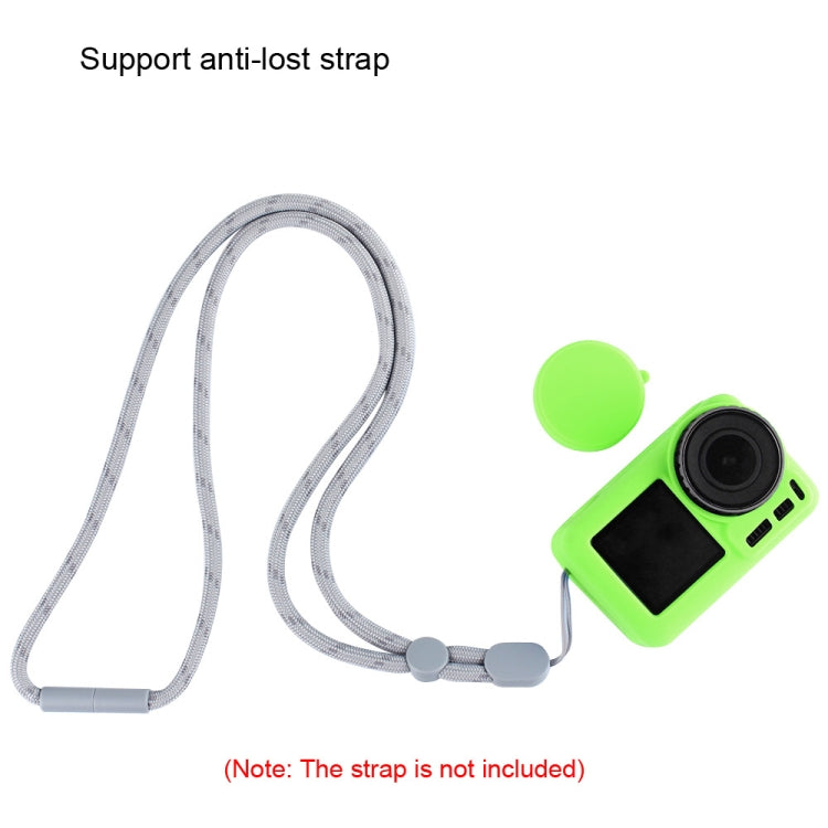 PULUZ Silicone Protective Case with Lens Cover for DJI Osmo Action(Green)