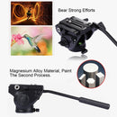 PULUZ Heavy Duty Video Camera Tripod Action Fluid Drag Head with Sliding Plate for DSLR & SLR Cameras, Large Size(Black)
