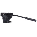 PULUZ Heavy Duty Video Camera Tripod Action Fluid Drag Head with Sliding Plate for DSLR & SLR Cameras, Large Size(Black)