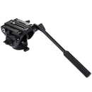 PULUZ Heavy Duty Video Camera Tripod Action Fluid Drag Head with Sliding Plate for DSLR & SLR Cameras, Large Size(Black)