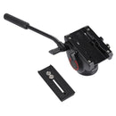PULUZ Heavy Duty Video Camera Tripod Action Fluid Drag Head with Sliding Plate for DSLR & SLR Cameras, Large Size(Black)