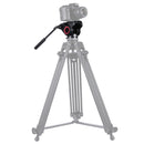 PULUZ Heavy Duty Video Camera Tripod Action Fluid Drag Head with Sliding Plate for DSLR & SLR Cameras, Large Size(Black)