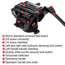 PULUZ Heavy Duty Video Camera Tripod Action Fluid Drag Head with Sliding Plate for DSLR & SLR Cameras, Large Size(Black)