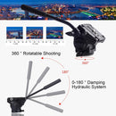PULUZ Heavy Duty Video Camera Tripod Action Fluid Drag Head with Sliding Plate for DSLR & SLR Cameras, Large Size(Black)
