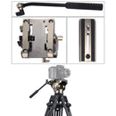 PULUZ Heavy Duty Video Camera Tripod Action Fluid Drag Head with Sliding Plate for DSLR & SLR Cameras, Large Size(Gold)