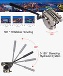 PULUZ Heavy Duty Video Camera Tripod Action Fluid Drag Head with Sliding Plate for DSLR & SLR Cameras, Large Size(Gold)