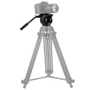 PULUZ Heavy Duty Video Camera Tripod Action Fluid Drag Head with Sliding Plate for DSLR & SLR Cameras, Small Size(Black)