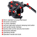 PULUZ Heavy Duty Video Camera Tripod Action Fluid Drag Head with Sliding Plate for DSLR & SLR Cameras, Small Size(Black)