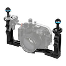 PULUZ Dual Handles Aluminium Alloy Tray Stabilizer for Underwater Camera Housings(Black)