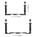 PULUZ Dual Handles Aluminium Alloy Tray Stabilizer for Underwater Camera Housings(Black)