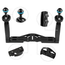 PULUZ Dual Handles Aluminium Alloy Tray Stabilizer for Underwater Camera Housings(Black)
