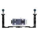 PULUZ Dual Handles Aluminium Alloy Tray Stabilizer for Underwater Camera Housings(Black)