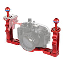 PULUZ Dual Handles Aluminium Alloy Tray Stabilizer for Underwater Camera Housings(Red)