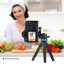 PULUZ Pocket Mini Adjustable Metal Desktop Tripod Mount with 360 Degree Ball Head for DSLR & Digital Cameras, Adjustable Height: 11-20.2cm(Blue)