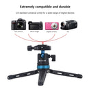 PULUZ Pocket Mini Adjustable Metal Desktop Tripod Mount with 360 Degree Ball Head for DSLR & Digital Cameras, Adjustable Height: 11-20.2cm(Blue)