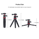 PULUZ Pocket Mini Adjustable Metal Desktop Tripod Mount with 360 Degree Ball Head for DSLR & Digital Cameras, Adjustable Height: 11-20.2cm(Red)