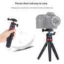 PULUZ Pocket Mini Adjustable Metal Desktop Tripod Mount with 360 Degree Ball Head for DSLR & Digital Cameras, Adjustable Height: 11-20.2cm(Red)
