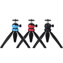 PULUZ 20cm Pocket Plastic Tripod Mount with 360 Degree Ball Head for Smartphones, GoPro, DSLR Cameras(Red)
