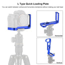 PULUZ 1/4 inch Vertical Shoot Quick Release L Plate Bracket Base Holder for Sony A9 (ILCE-9) / A7 III/ A7R III(Blue)
