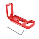 PULUZ 1/4 inch Vertical Shoot Quick Release L Plate Bracket Base Holder for Sony A9 (ILCE-9) / A7 III/ A7R III(Red)