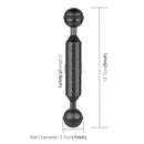 PULUZ 5 inch 12.7cm Length 20.8mm Diameter Dual Balls Carbon Fiber Floating Arm, Ball Diameter: 25mm(Black)