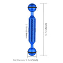 PULUZ 5 inch 12.7cm Length 20.8mm Diameter Dual Balls Carbon Fiber Floating Arm, Ball Diameter: 25mm(Blue)