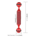 PULUZ 5 inch 12.7cm Length 20.8mm Diameter Dual Balls Carbon Fiber Floating Arm, Ball Diameter: 25mm(Red)