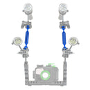 PULUZ 7 inch 17.7cm Length 20.8mm Diameter Dual Balls Carbon Fiber Floating Arm, Ball Diameter: 25mm(Blue)