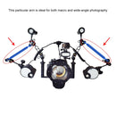 PULUZ 11 inch 27.9cm Length 20.8mm Diameter Dual Balls Carbon Fiber Floating Arm, Ball Diameter: 25mm(Blue)