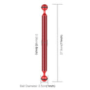 PULUZ 11 inch 27.9cm Length 20.8mm Diameter Dual Balls Carbon Fiber Floating Arm, Ball Diameter: 25mm(Red)
