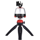 PULUZ Electronic 360 Degree Rotation Panoramic Head + Tripod Mount + GoPro Clamp + Phone Clamp with Remote Controller for Smartphones, GoPro, DSLR Cameras(Red)