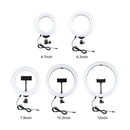 PULUZ Round Base Desktop Mount + 6.2 inch 3 Modes USB Dimmable LED Ring Vlogging Video Light, Adjustable Height: 18cm-28cm