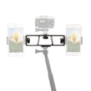 PULUZ Live Broadcast Multi-camera Stand Clip Bracket Holder with 3 x 1/4 inch Threads Screw(Black)