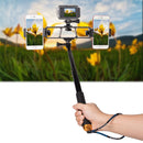 PULUZ Live Broadcast Multi-camera Stand Clip Bracket Holder with 3 x 1/4 inch Threads Screw(Black)