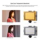 PULUZ Pocket 104 LED 1800LM Professional Vlogging Photography Video & Photo Studio Light with White and Orange Magnet Filters Light Panel for Canon, Nikon, DSLR Cameras