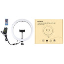 PULUZ 11.8 inch 30cm RGB Dimmable LED Ring Vlogging Selfie Photography Video Lights with Cold Shoe Tripod Ball Head & Phone Clamp (Black)(US Plug)