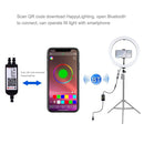 PULUZ 11.8 inch 30cm RGB Dimmable LED Ring Vlogging Selfie Photography Video Lights with Cold Shoe Tripod Ball Head & Phone Clamp (Black)(US Plug)